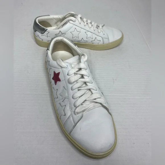 Saint Laurent Court Classic California Leather Sneaker Size 38 Pink Star - Picture 4 of 13